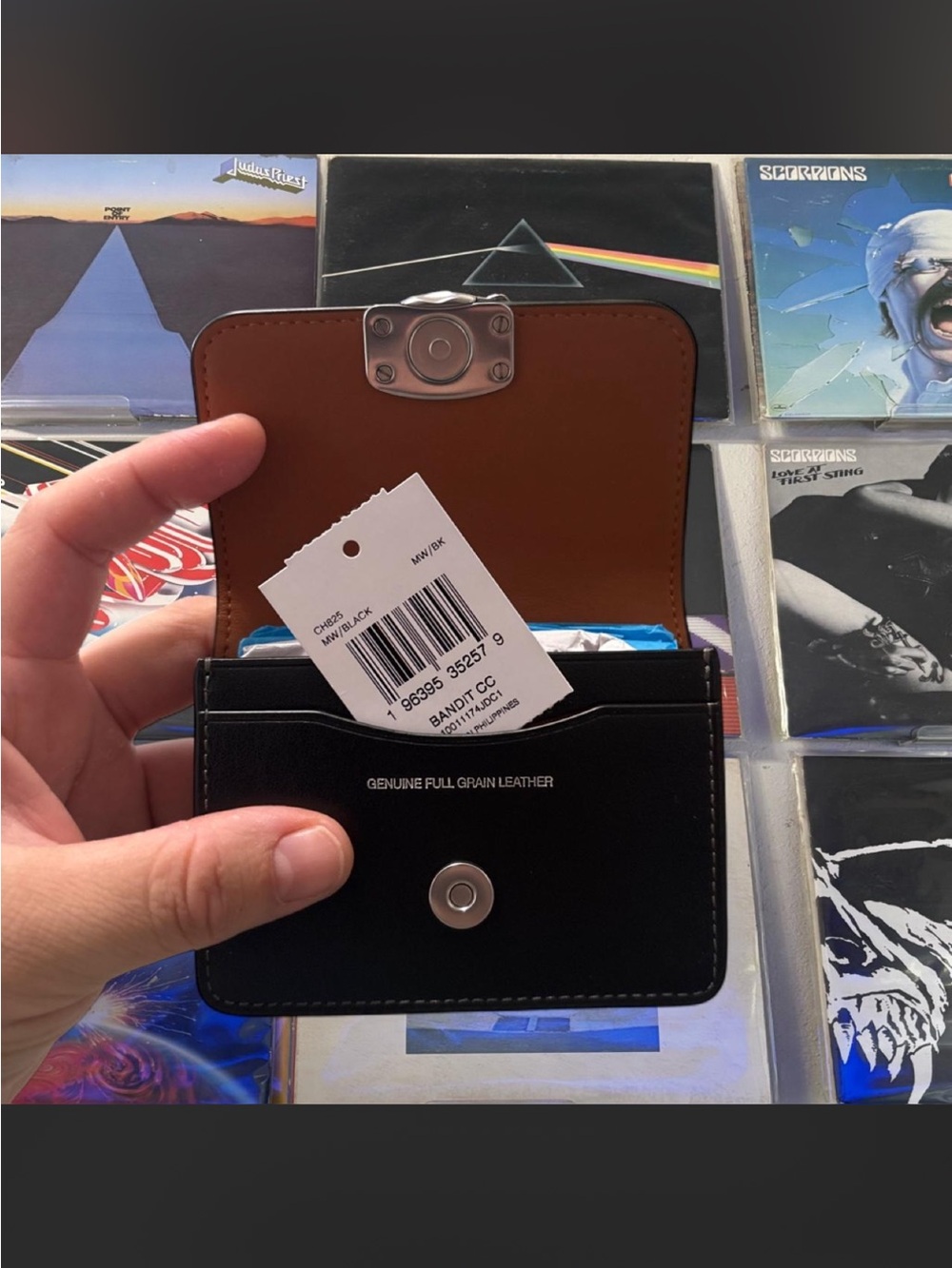 Coach Black Leather Card Case with Silver 'C' Accent - Picture 2 of 3
